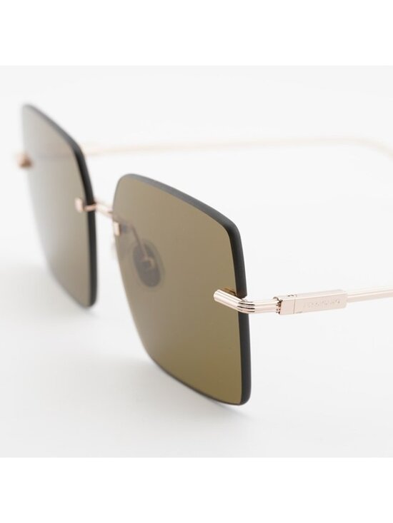 Salvatore Ferragamo SF311S 780 Sunglasses Gold Square Frame, Brown Lenses main image 4